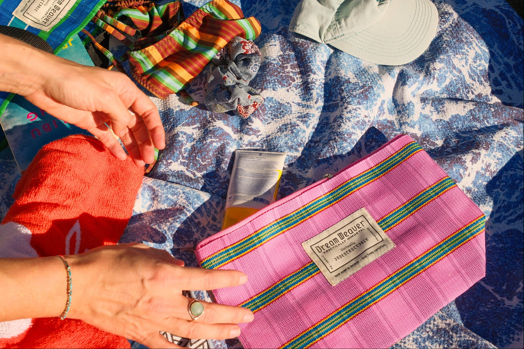 The Ditty Personal Incidentals Bag - Watermelon Patch Plaid