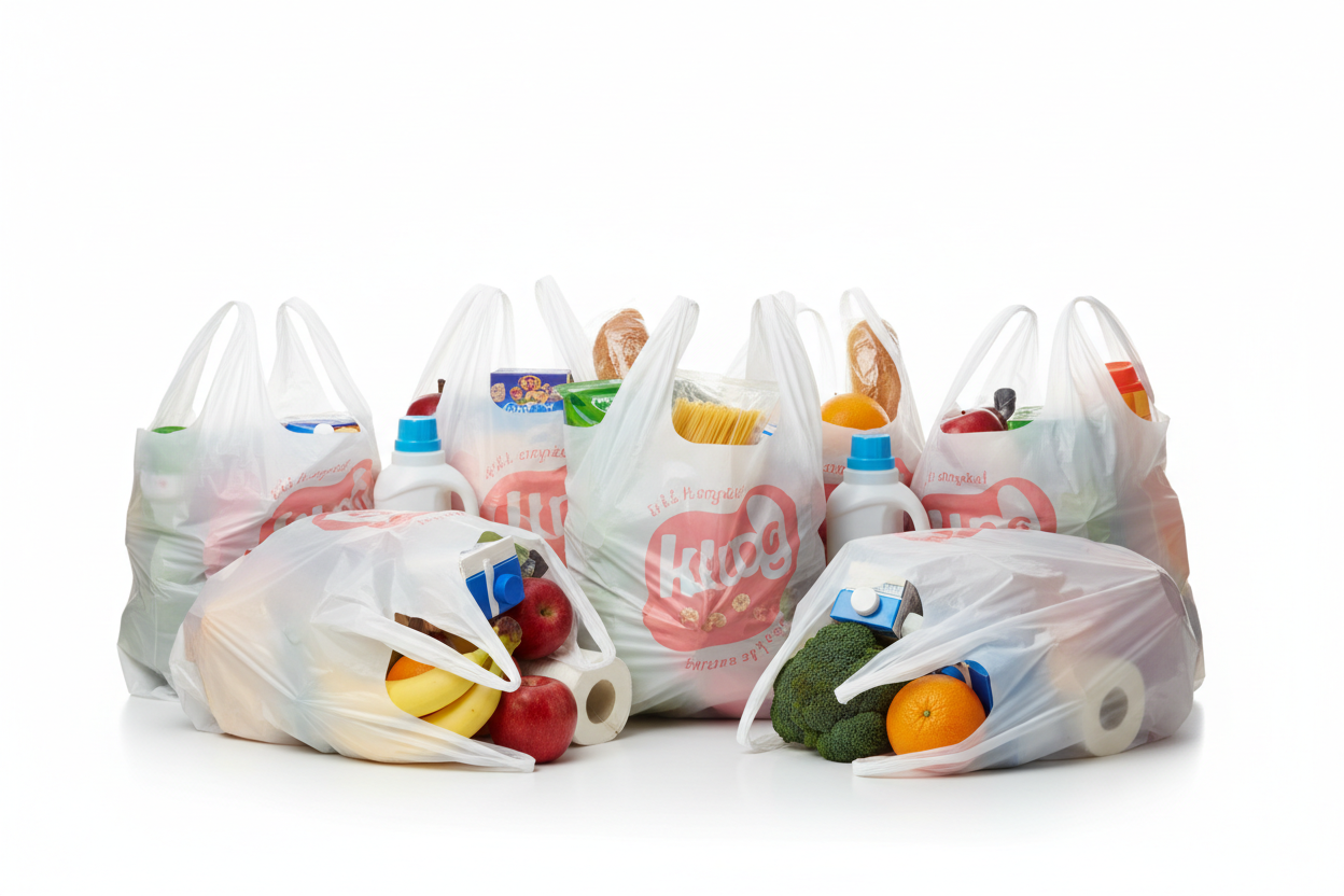 create multiple plastic bag grocery image